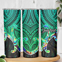 Personalised Aotearoa Papua Shell Skinny Tumbler Maori Tribal Pattern LT9 - Polynesian Pride