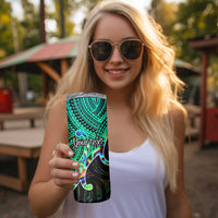 Personalised Aotearoa Papua Shell Skinny Tumbler Maori Tribal Pattern LT9 - Polynesian Pride