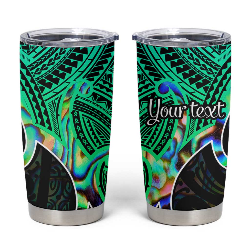 Personalised Aotearoa Papua Shell Tumbler Cup Maori Tribal Pattern LT9 Green - Polynesian Pride