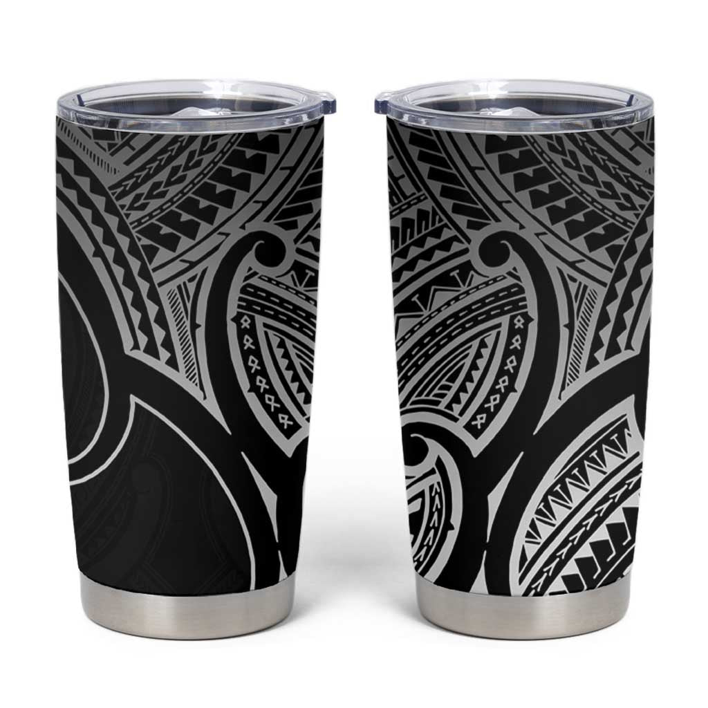 Aotearoa Maori Koru Tumbler Cup Black Polynesian Pacific Tribal LT9 Black - Polynesian Pride