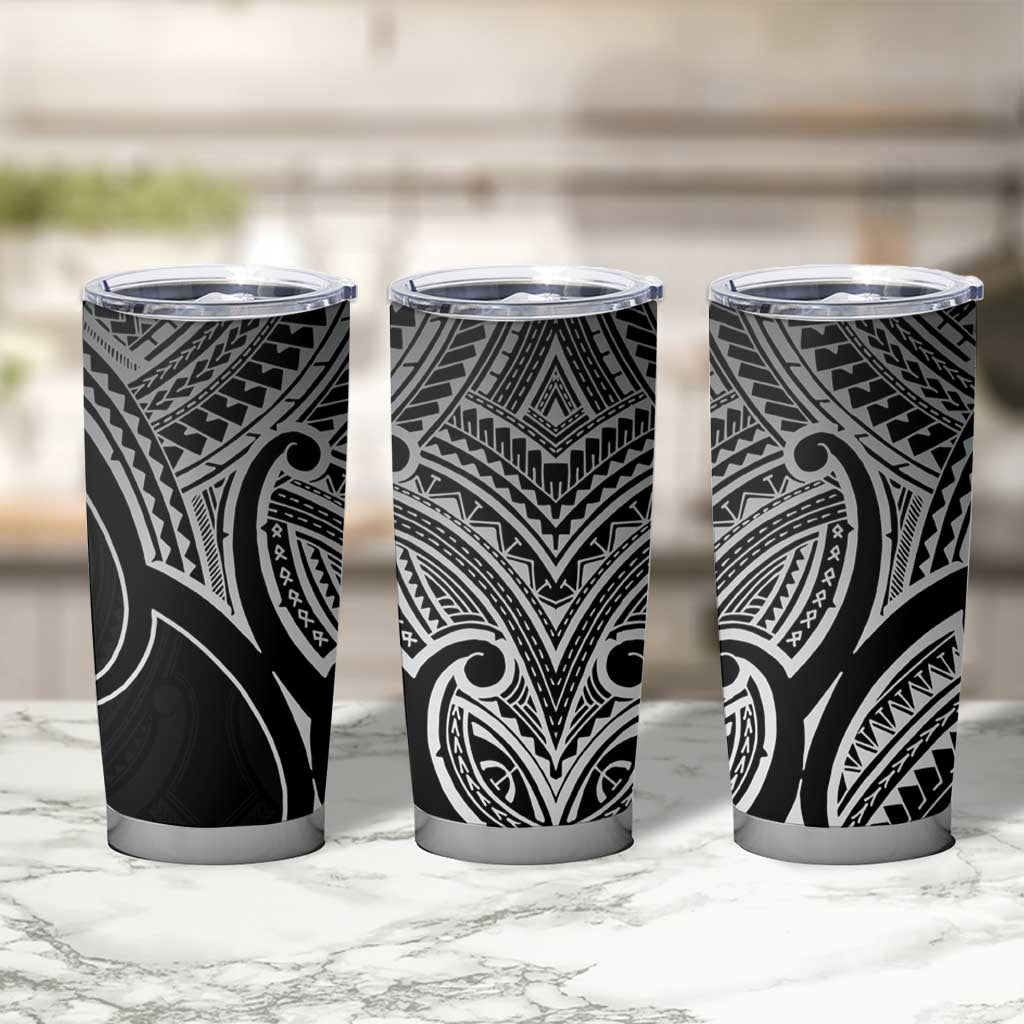 Aotearoa Maori Koru Tumbler Cup Black Polynesian Pacific Tribal LT9 - Polynesian Pride