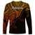 Aotearoa Maori Koru Long Sleeve Shirt Polynesian Pacific Tribal - Gold LT9 - Polynesian Pride