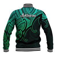 Aotearoa Maori Koru Baseball Jacket Polynesian Pacific Tribal - Green LT9 - Polynesian Pride
