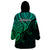 Aotearoa Maori Koru Wearable Blanket Hoodie Polynesian Pacific Tribal - Green LT9 - Polynesian Pride