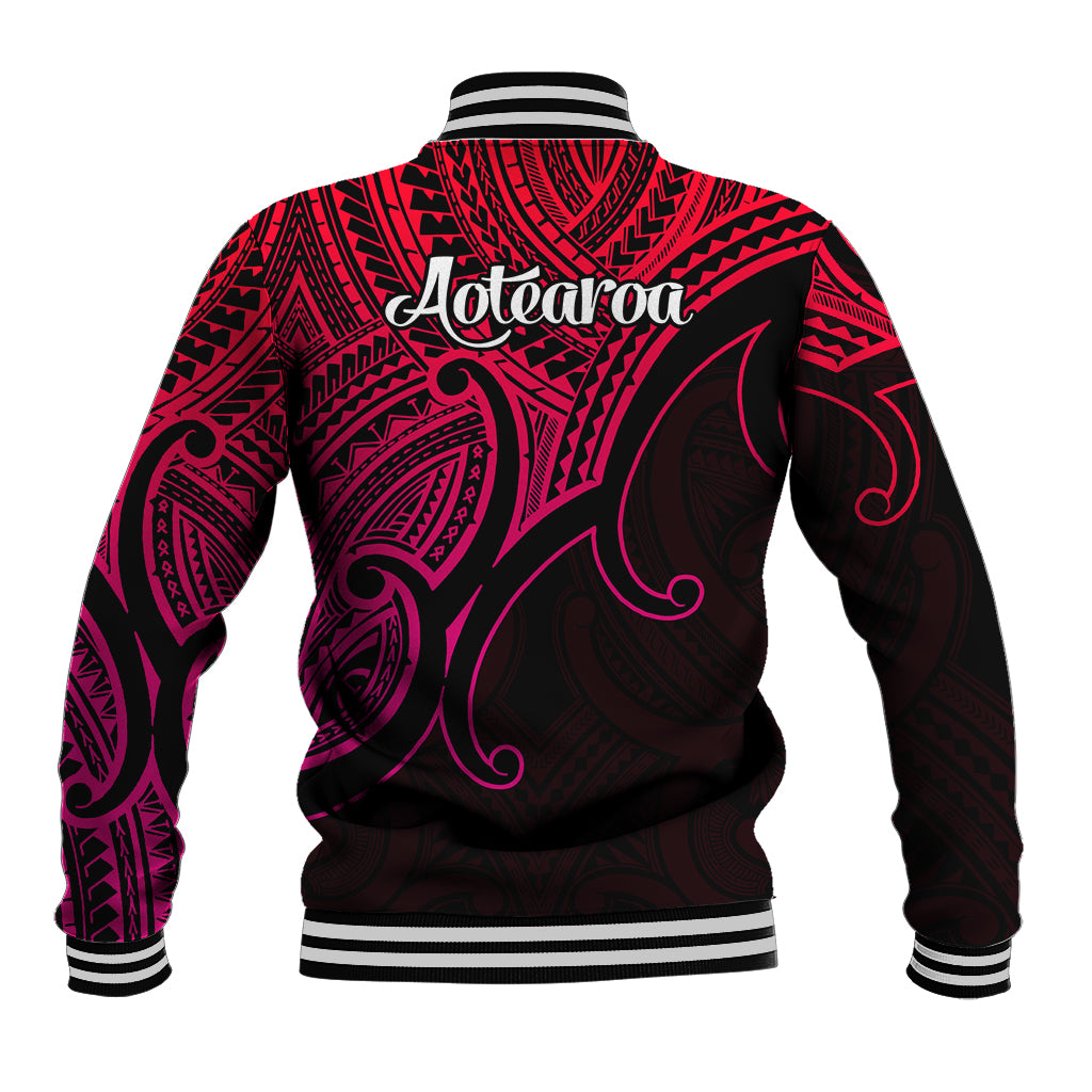 Aotearoa Maori Koru Baseball Jacket Polynesian Pacific Tribal - Pink LT9 - Polynesian Pride