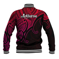 Aotearoa Maori Koru Baseball Jacket Polynesian Pacific Tribal - Pink LT9 - Polynesian Pride