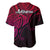 Aotearoa Maori Koru Baseball Jersey Polynesian Pacific Tribal - Pink LT9 - Polynesian Pride