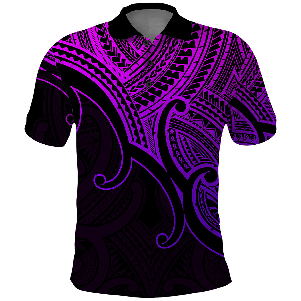 Aotearoa New Zealand Polo Shirt Maori Koru Polynesian Pacific Tribal Purple LT9 Purple - Polynesian Pride