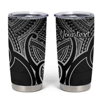 Personalised Aotearoa Papua Shell Tumbler Cup Black Polynesian Pacific Tribal LT9 Black - Polynesian Pride