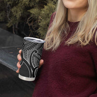 Personalised Aotearoa Papua Shell Tumbler Cup Black Polynesian Pacific Tribal LT9 - Polynesian Pride