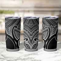 Personalised Aotearoa Papua Shell Tumbler Cup Black Polynesian Pacific Tribal LT9 - Polynesian Pride