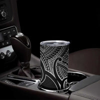 Personalised Aotearoa Papua Shell Tumbler Cup Black Polynesian Pacific Tribal LT9 - Polynesian Pride
