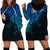 Custom Aotearoa Maori Koru Hoodie Dress Polynesian Pacific Tribal - Blue LT9 - Polynesian Pride