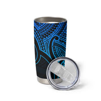 Personalised Aotearoa Papua Shell Tumbler Cup Blue Polynesian Pacific Tribal LT9 - Polynesian Pride