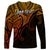 Custom Aotearoa Maori Koru Long Sleeve Shirt Polynesian Pacific Tribal - Gold LT9 - Polynesian Pride