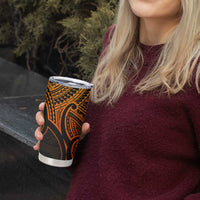 Personalised Aotearoa Papua Shell Tumbler Cup Gold Polynesian Pacific Tribal LT9 - Polynesian Pride