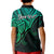 Custom Aotearoa Maori Koru Kid Polo Shirt Polynesian Pacific Tribal - Green LT9 - Polynesian Pride