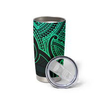 Personalised Aotearoa Papua Shell Tumbler Cup Green Polynesian Pacific Tribal LT9 - Polynesian Pride