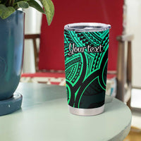 Personalised Aotearoa Papua Shell Tumbler Cup Green Polynesian Pacific Tribal LT9 - Polynesian Pride