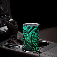 Personalised Aotearoa Papua Shell Tumbler Cup Green Polynesian Pacific Tribal LT9 - Polynesian Pride