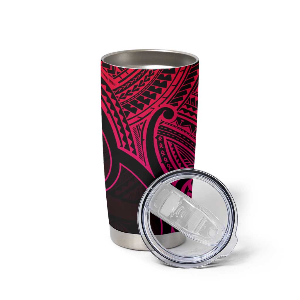 Personalised Aotearoa Papua Shell Tumbler Cup Pink Polynesian Pacific Tribal LT9 - Polynesian Pride
