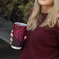 Personalised Aotearoa Papua Shell Tumbler Cup Pink Polynesian Pacific Tribal LT9 - Polynesian Pride