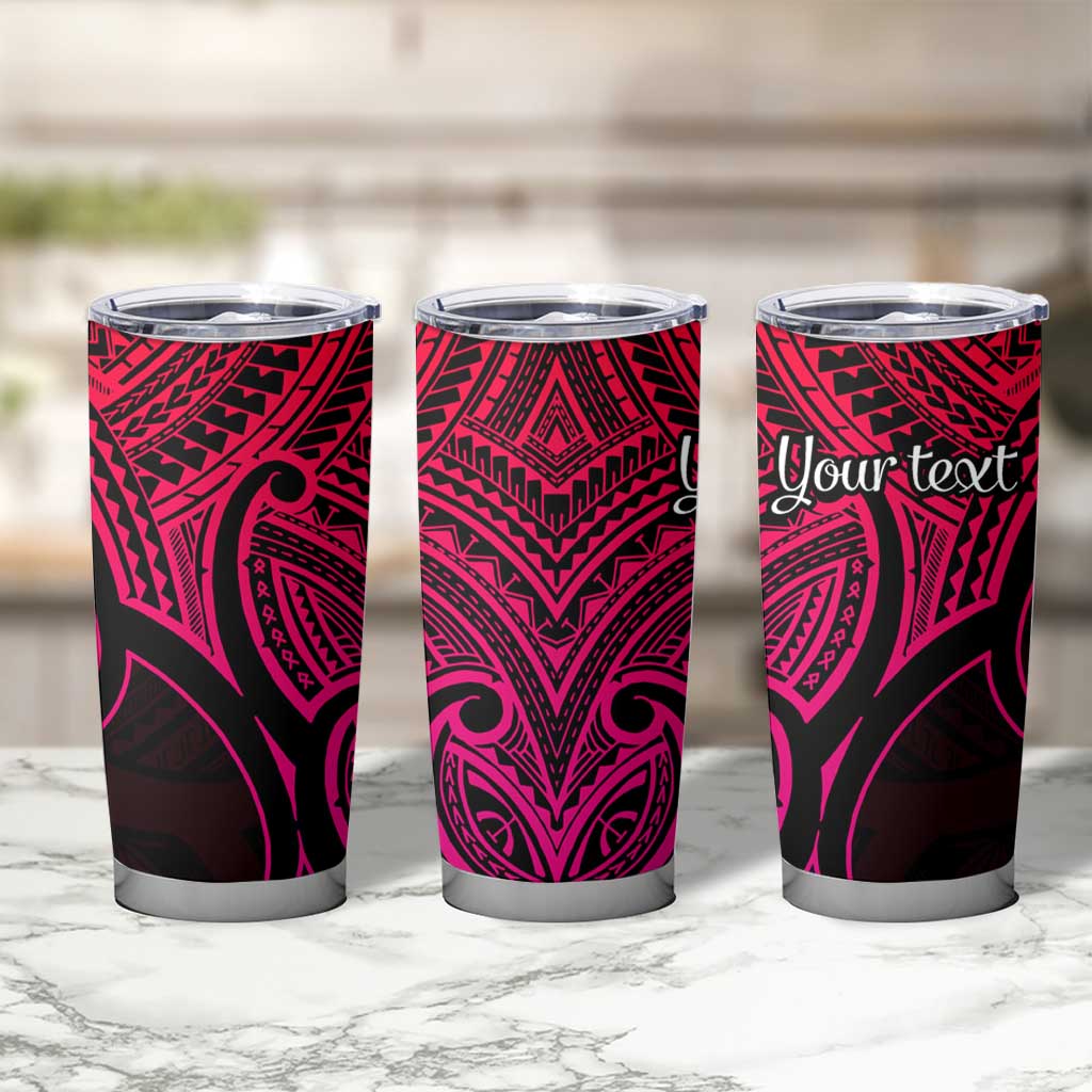 Personalised Aotearoa Papua Shell Tumbler Cup Pink Polynesian Pacific Tribal LT9 - Polynesian Pride