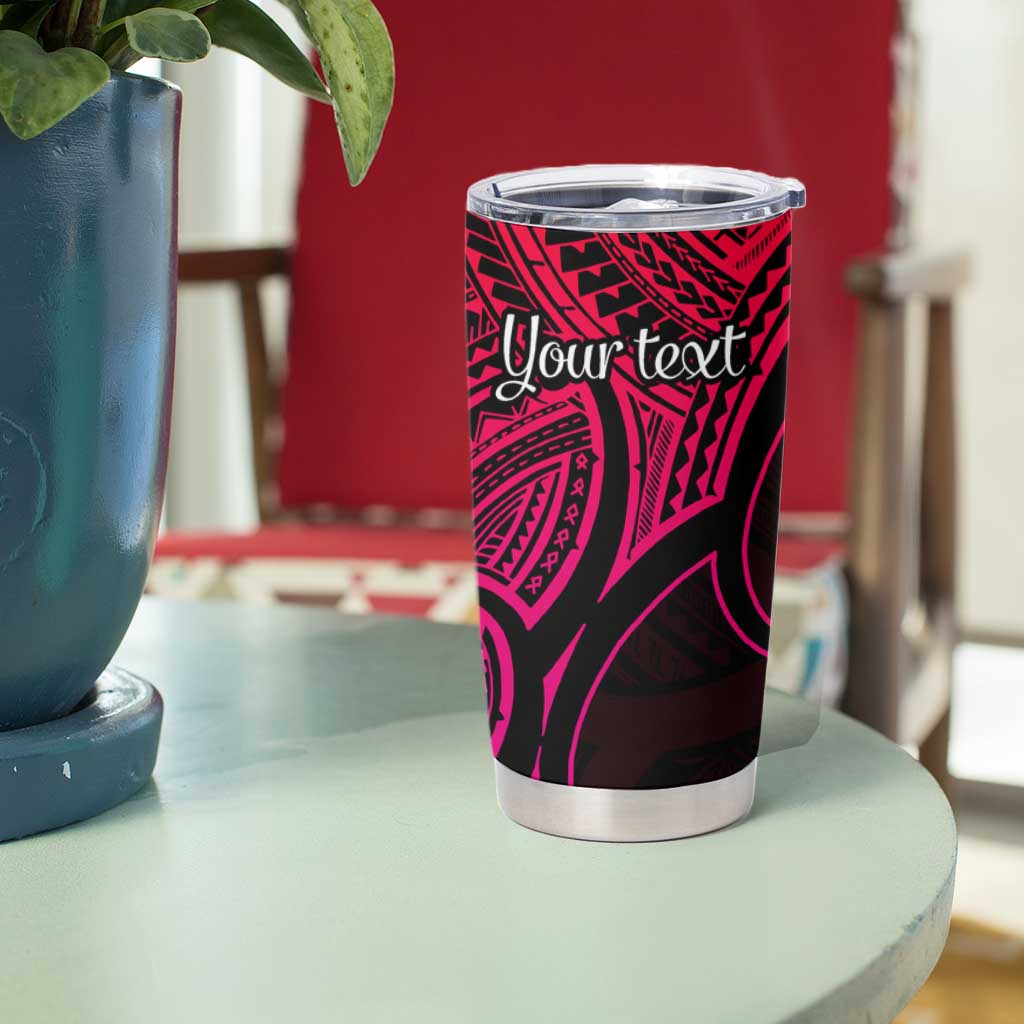 Personalised Aotearoa Papua Shell Tumbler Cup Pink Polynesian Pacific Tribal LT9 - Polynesian Pride