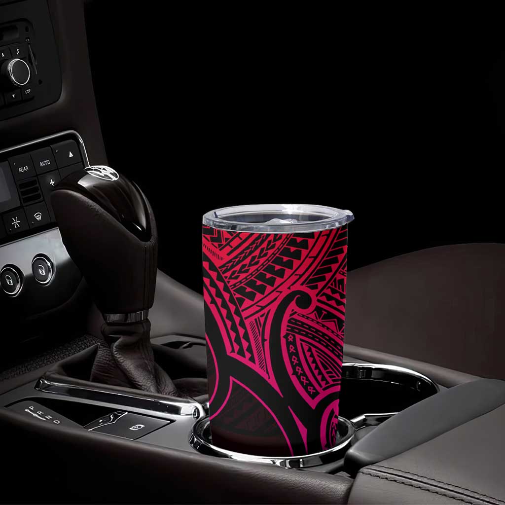 Personalised Aotearoa Papua Shell Tumbler Cup Pink Polynesian Pacific Tribal LT9 - Polynesian Pride