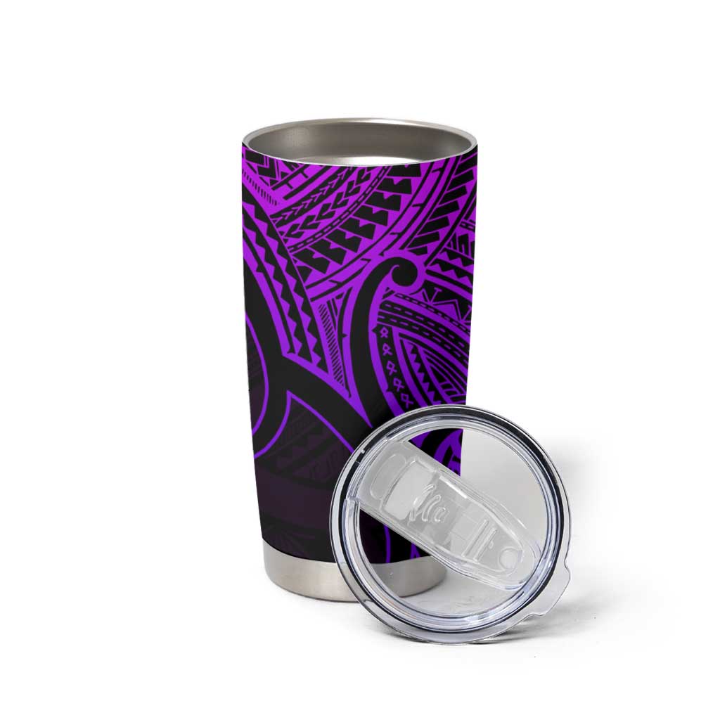 Personalised Aotearoa Papua Shell Tumbler Cup Purple Polynesian Pacific Tribal LT9 - Polynesian Pride
