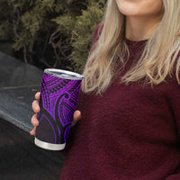 Personalised Aotearoa Papua Shell Tumbler Cup Purple Polynesian Pacific Tribal LT9 - Polynesian Pride