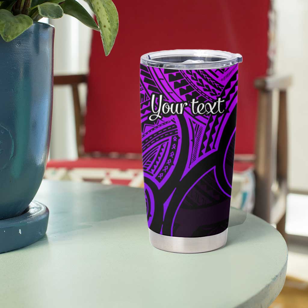 Personalised Aotearoa Papua Shell Tumbler Cup Purple Polynesian Pacific Tribal LT9 - Polynesian Pride