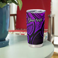 Personalised Aotearoa Papua Shell Tumbler Cup Purple Polynesian Pacific Tribal LT9 - Polynesian Pride