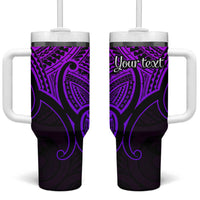 Personalised Aotearoa Papua Shell Tumbler With Handle Purple Polynesian Pacific Tribal LT9 One Size: 40 oz Purple - Polynesian Pride