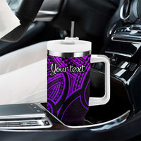 Personalised Aotearoa Papua Shell Tumbler With Handle Purple Polynesian Pacific Tribal LT9 - Polynesian Pride