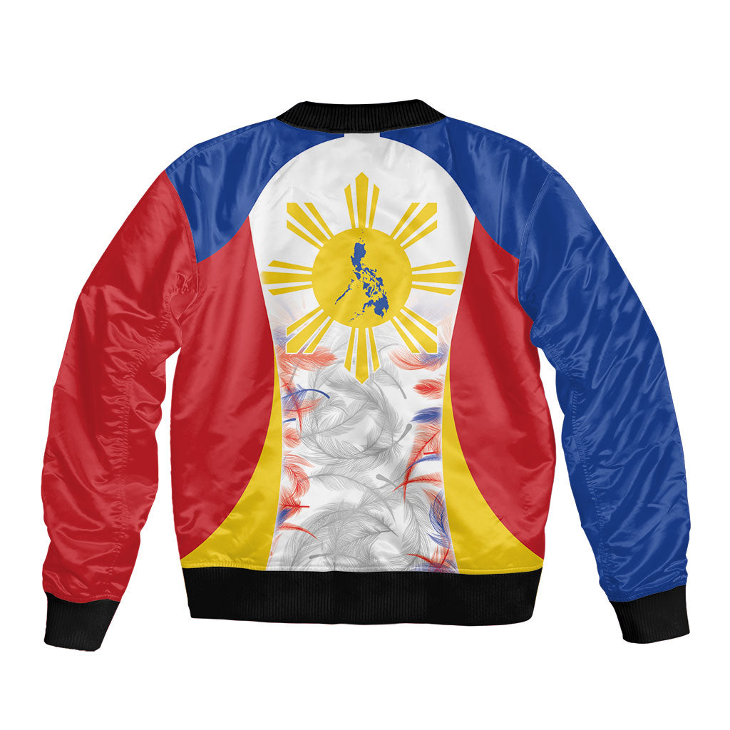 Philippines Flag Day Bomber Jacket Filipino Feather Pattern LT9 - Polynesian Pride