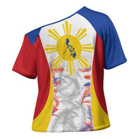 Philippines Flag Day Cross Shoulder Shirt Filipino Feather Pattern LT9 - Polynesian Pride