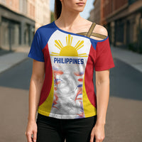 Philippines Flag Day Cross Shoulder Shirt Filipino Feather Pattern LT9 - Polynesian Pride