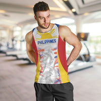 Philippines Flag Day Men Tank Top Filipino Feather Pattern LT9 White - Polynesian Pride