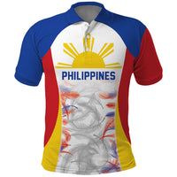 Philippines Flag Day Polo Shirt Filipino Feather Pattern LT9 White - Polynesian Pride