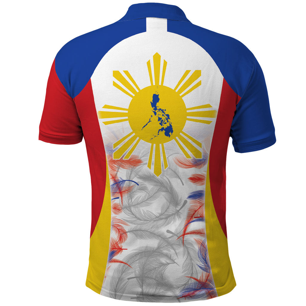 Philippines Flag Day Polo Shirt Filipino Feather Pattern LT9 - Polynesian Pride