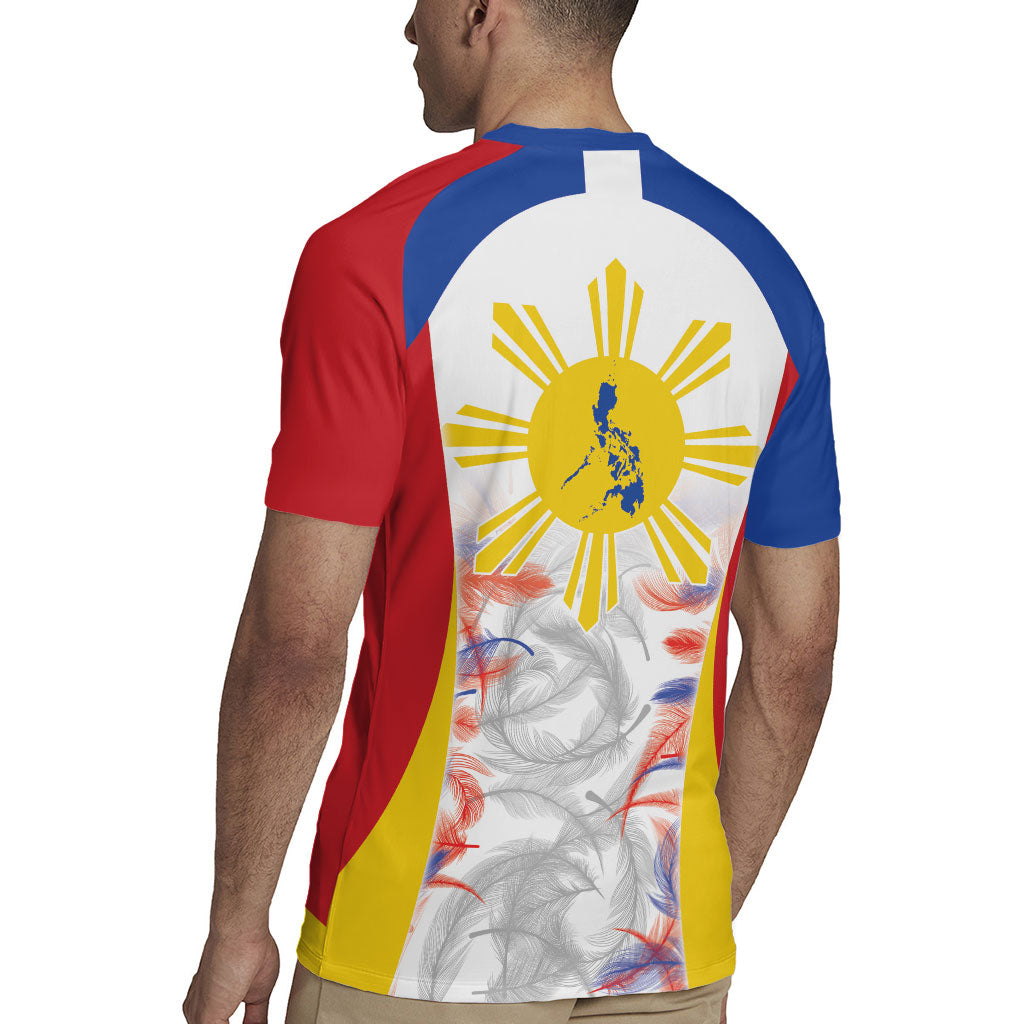 Philippines Flag Day Rugby Jersey Filipino Feather Pattern LT9 - Polynesian Pride