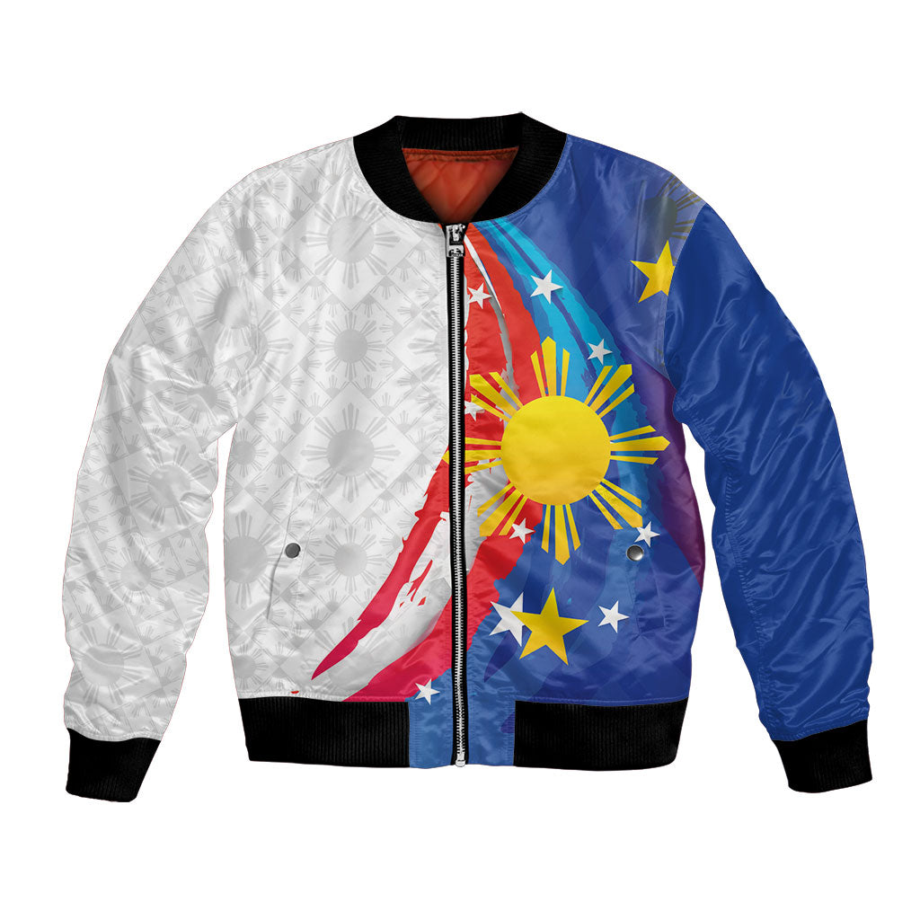Philippines Flag Day Bomber Jacket Filipino Pride Shines Bright On Flag Day LT9 Unisex White - Polynesian Pride