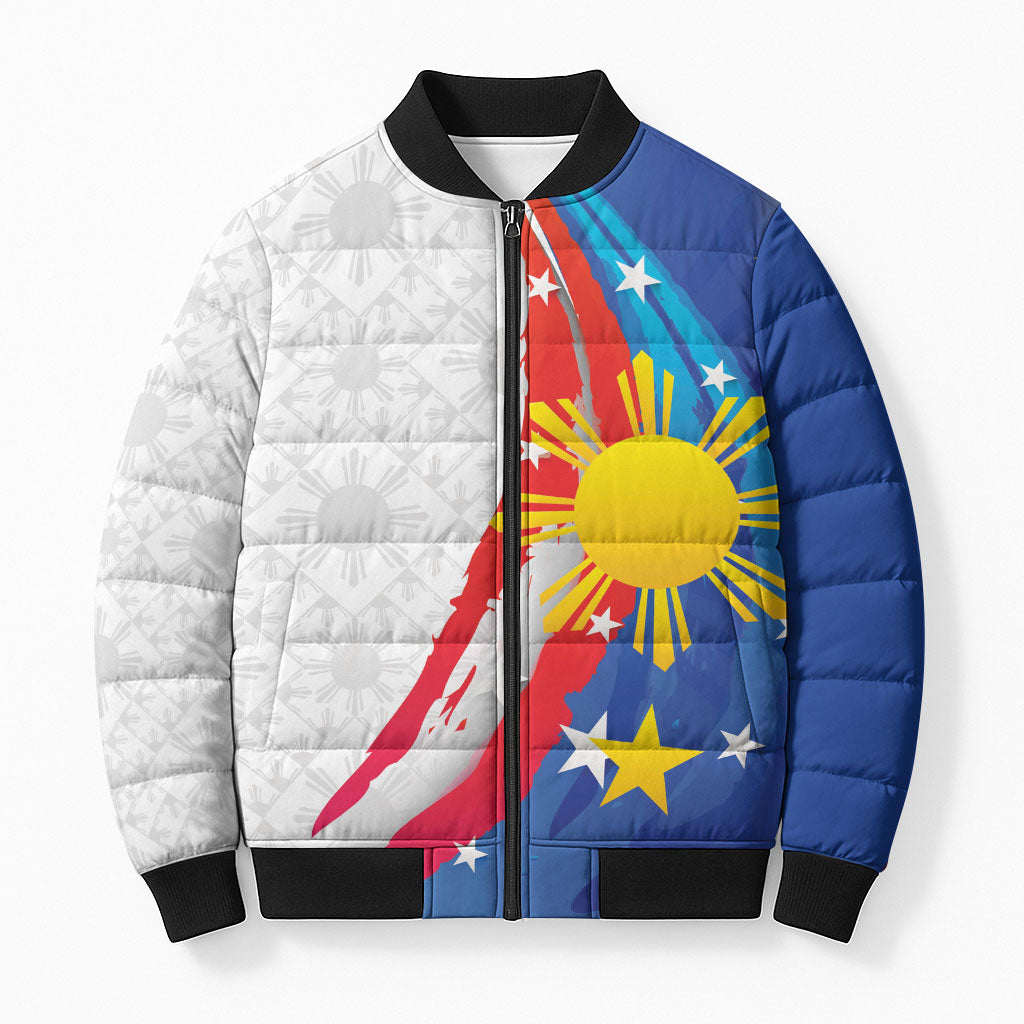 Philippines Flag Day Bomber Puffer Jacket Filipino Pride Shines Bright On Flag Day LT9 Unisex White - Polynesian Pride