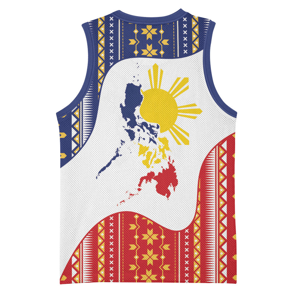 Philippines Flag Day Basketball Jersey Filipino Traditional Igorot Tribal Pattern LT9 - Polynesian Pride