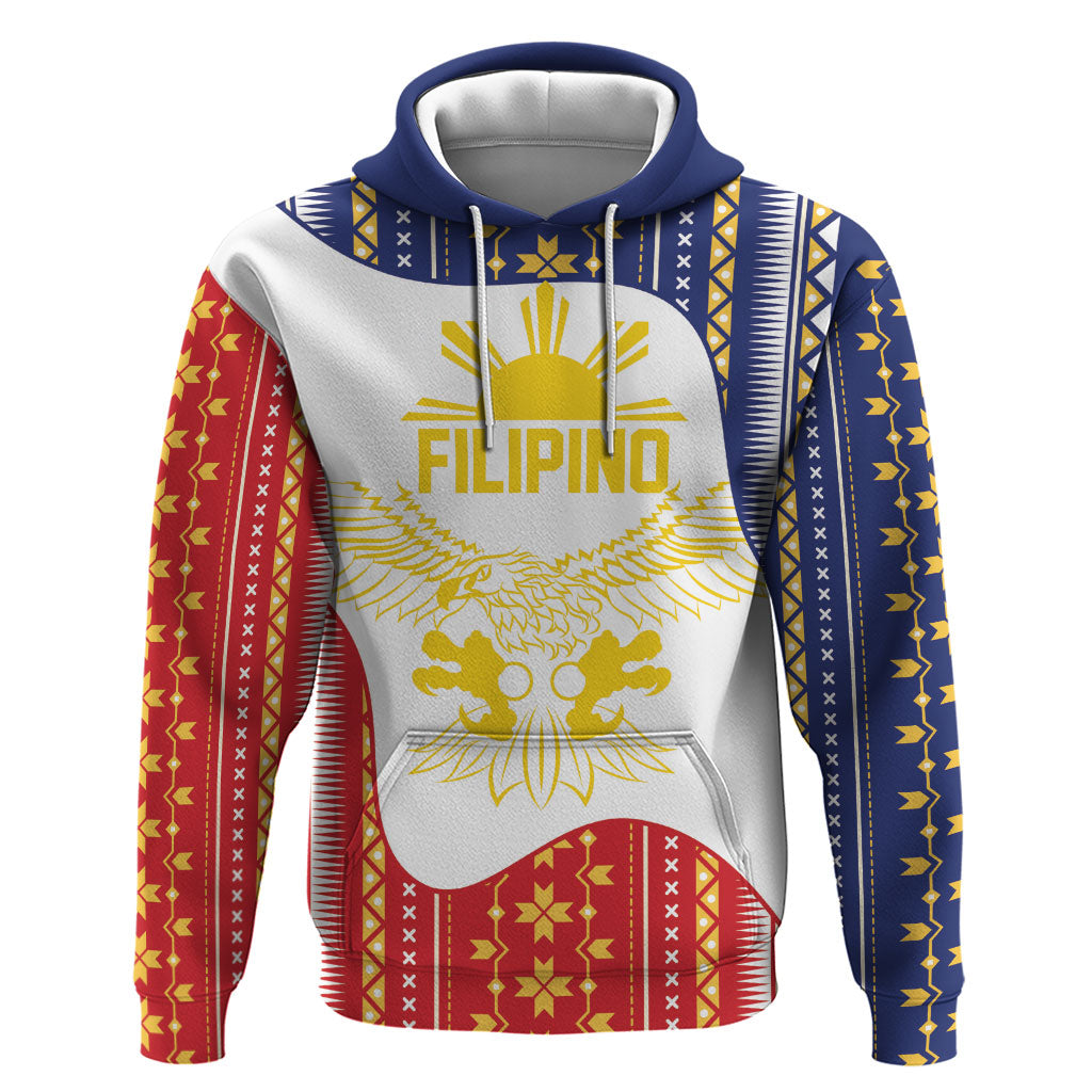 Philippines Flag Day Hoodie Filipino Traditional Igorot Tribal Pattern LT9 Pullover Hoodie White - Polynesian Pride