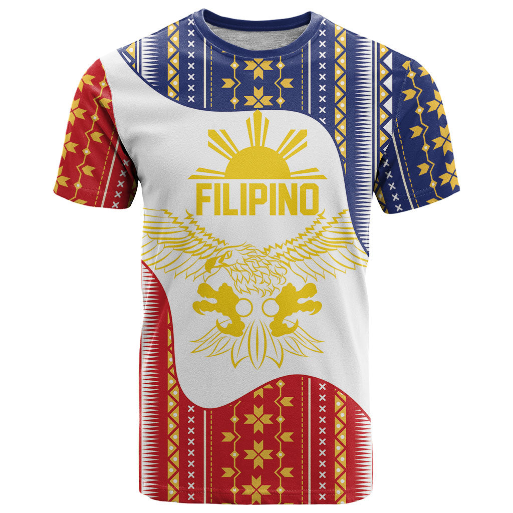 Philippines Flag Day T Shirt Filipino Traditional Igorot Tribal Pattern LT9 White - Polynesian Pride
