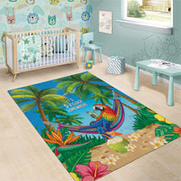 5 Oclock Somewhere Area Rug Hawaii Parrots Cocktail Summer Beach Vibe LT9 - Polynesian Pride