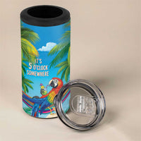 5 Oclock Somewhere 4 in 1 Can Cooler Tumbler Hawaii Parrots Cocktail Summer Beach Vibe LT9 - Polynesian Pride