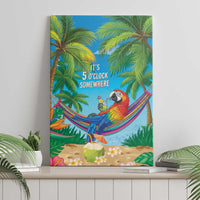 5 Oclock Somewhere Canvas Wall Art Hawaii Parrots Cocktail Summer Beach Vibe LT9 - Polynesian Pride